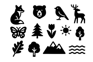 Minimalist Animal Icons Set &ndash; Simple Line Animal Illustrations for Design and Decoration