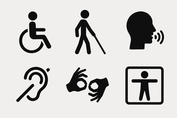 Fototapeta premium Inclusive Icon Collection – Diversity, Equality and Accessibility Symbols