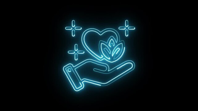 wellness icon isolated on black background, hd motion graphic animation for health, lifestyle and positive living concepts