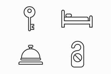 Contemporary Modern Hotel Icons for Hospitality & Accommodation Design