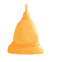 Fototapeta premium Golden Chedi – Minimal Thai Buddhist Stupa Illustration