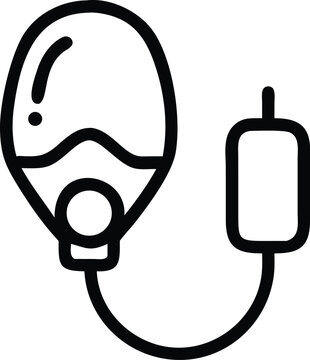 black medical oxygen mask icon clip art preview