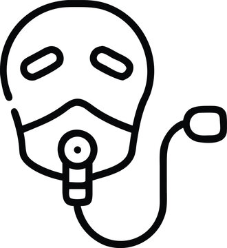 black oxygen mask icon clip art preview