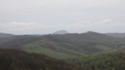 View across the Blue Ridge Parkway and mountains