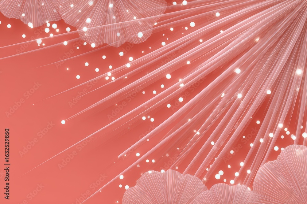 Aufkleber abstract coral design with decorative elements and sparkling dots for background