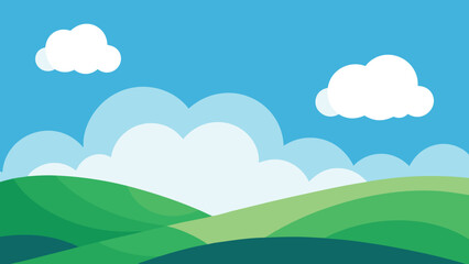 Fototapeta premium rolling clouds landscape vector background