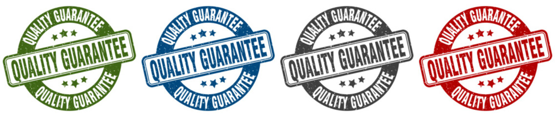 quality guarantee stamp. quality guarantee round stamp set isolated on white background