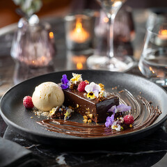 ice cream with chocolate