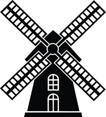 Traditional windmill silhouette.