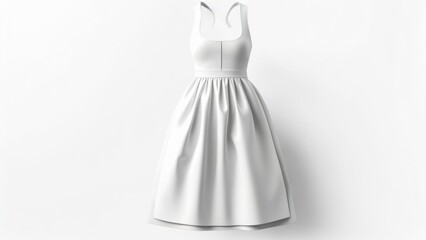 White midi dress on white background