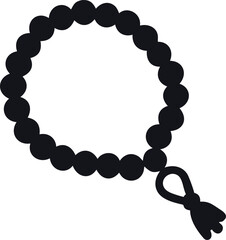 Obraz premium prayer beads tasbeeh silhouette on white backgroun