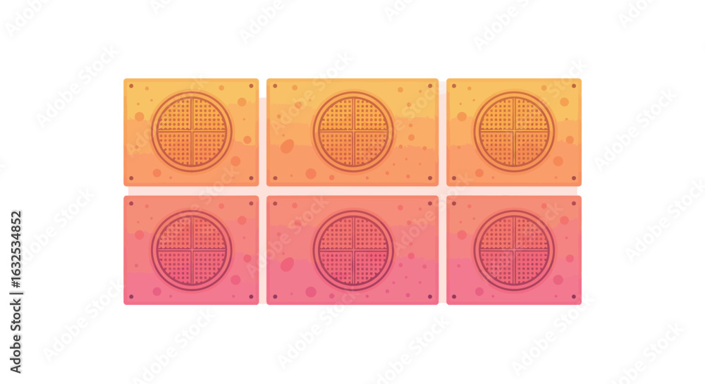 Aufkleber colorful geometric pattern with circular grids and gradient background