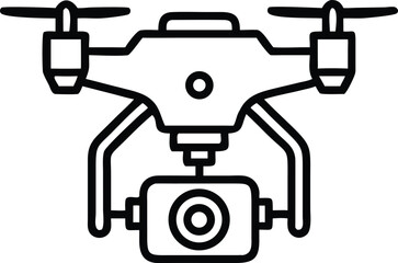 professional drone camera line art