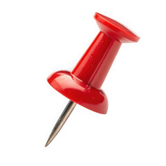 Red push pin isolated on transparent background