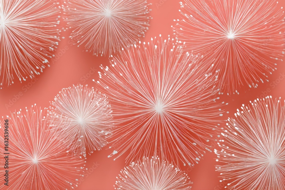 Aufkleber abstract coral design with decorative elements and sparkling dots for background