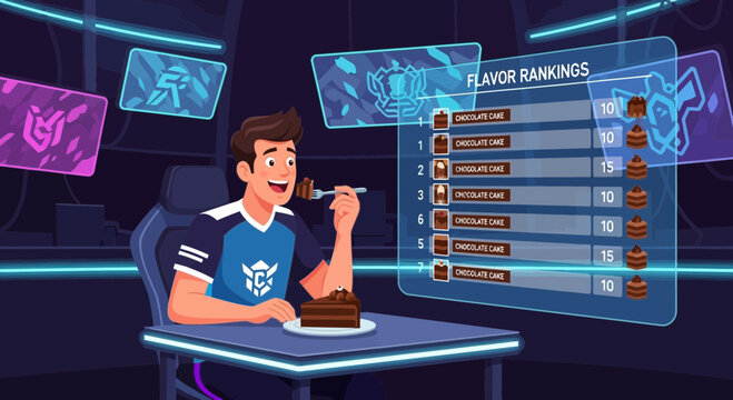 Esports Player Enjoys Chocolate Cake While Reviewing Flavor Rankings