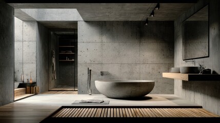 Fototapeta premium Modern Concrete Bathroom