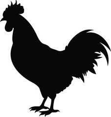 silhouette of a crowing rooster