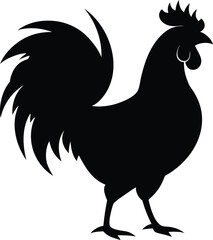 silhouette of a crowing rooster