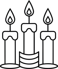 silhouette of waisak celebration candles simple on