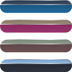 Glossy Dual-Tone Status Bars &ndash; Rounded Horizontal UI Elements in Blue, Brown, Green & Black Vector..