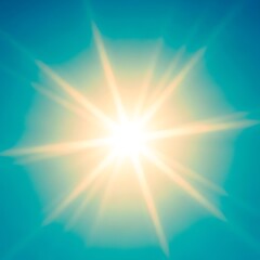 Obraz premium Bright sunbeams against a teal sky.