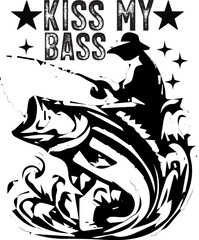 KISS MY BASS TYPHOGRAPHY T-SHIRT DESIGN