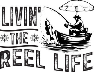 LIVIN THE REEL LIFE TYPHOGRAPHY T-SHIRT DESIGN
