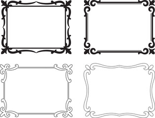 Set of vector icons for certificate decorative frames and corners