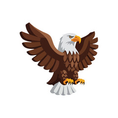 (Dynamic Bald Eagle Illustration. A majestic predator depicted with wings widespread, symbolizing power, liberty, and sharp vision. This bold graphic features an impressive bird.)