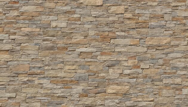 Brick wall texture with multicolored pattern. Close-up of rectangular bricks with staggered design. Brown shades, varying light to dark, create gradient on wall surface. Earthy tones contrast with