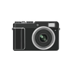 (Modern Digital Camera Icon. Sleek compact photographic device. This contemporary graphic embodies the essence of visual storytelling, perfect for technology and memory capture concepts.)