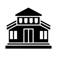 Iconic Building Silhouette Representation of Public Administration or Government Office