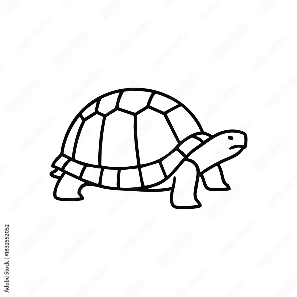 Poster (white turtle minimalist icon. this monochrome reptilian graphic portrays a creature often symbolizi