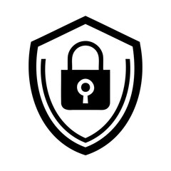 Secure Data Protection Shield with Lock Symbol for Digital Security and Privacy
