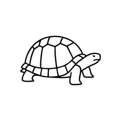 (White Turtle Minimalist Icon. This monochrome reptilian graphic portrays a creature often symbolizing wisdom and long life. Its distinctive expression conveys a contemplative mood.)