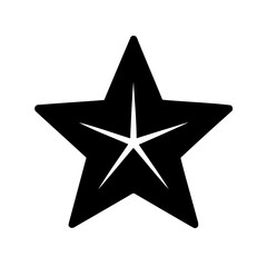 Abstract Black Star Silhouette Isolated on White Background Graphic Design Element