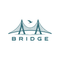 Modern and minimalist vector and abstract logo Unique bridge logo