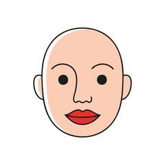 (Minimalist Human Face Avatar. A clean, modern illustration of a generic person's visage. Perfect for user profiles, identity, or app interfaces.)
