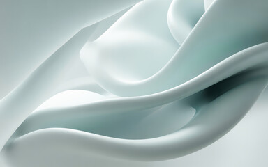 Obraz premium Abstract flowing white and light blue soft shapes background