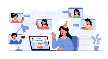 Virtual Birthday Party Celebration With Friends And Family Online