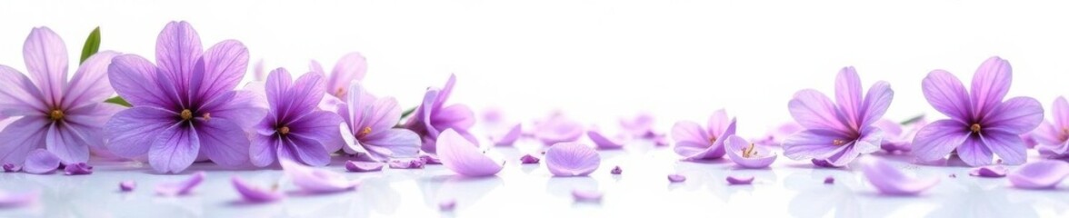 Obraz premium Lavender blossoms and petals, isolated on white background, nature, garden