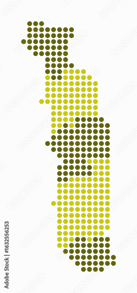 Poster togo dotted map. digital style map of the country on white background. togo shape with circle dots. 