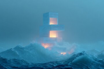 Surreal Melting Tower in Liquid Architecture Style