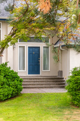 Entrance of luxury house in summer with nice landscape in Vancouver, Canada, North America. Day...