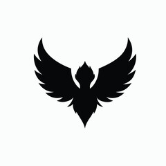 angel wings symbol -silhouette feather emblem 