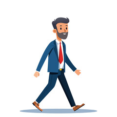 Confident Corporate Boss Walking with Purpose in Modern Business Attire – Leadership, Motivation, Success, and Office Professionalism Concept