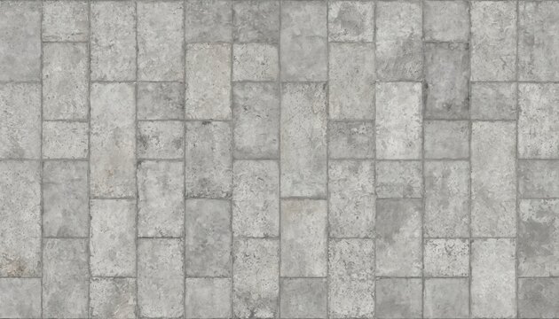 Weathered concrete brick wall with rectangular pattern. Gray brick exterior has uneven texture, off-center top. Flat, uniform brick surface with no objects or figures.