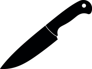 Black chef knife silhouette kitchen tool icon