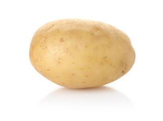 One fresh raw potato isolated on white